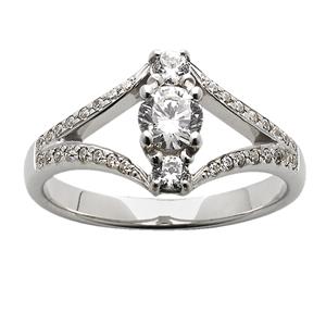 <p>Split Shank Three Stone Diamond Ring</p>